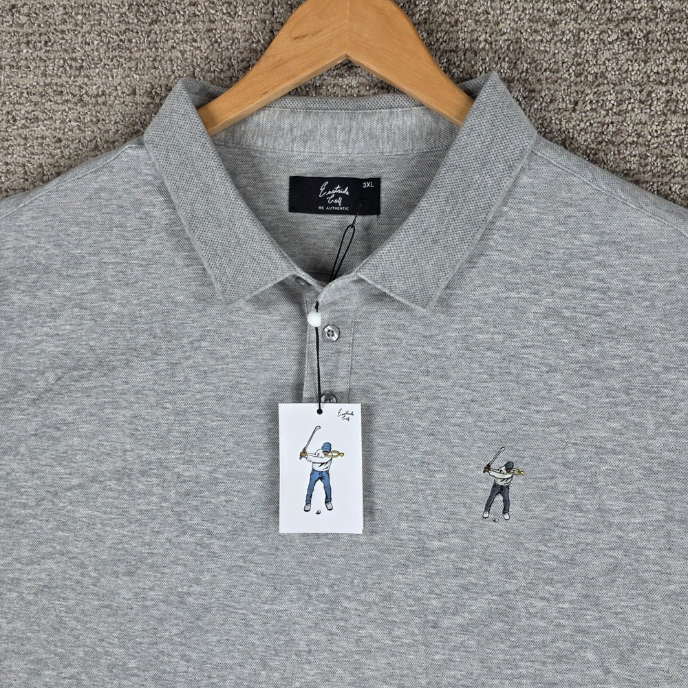 Eastside Golf Mens 3XL Gray Short Sleeve Pique Polo Shirt NWT